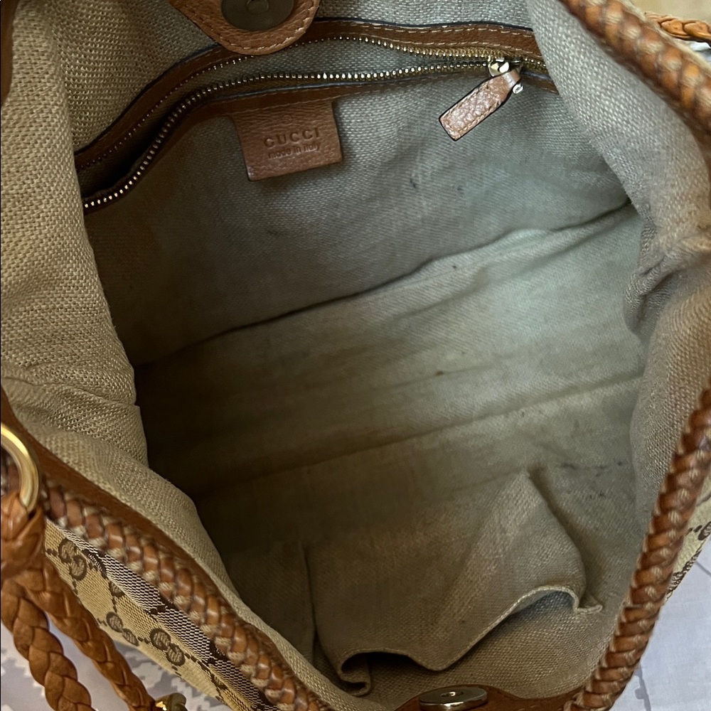 Gucci Beige Brown Monogram Hobo Bag - Picture 11 of 16